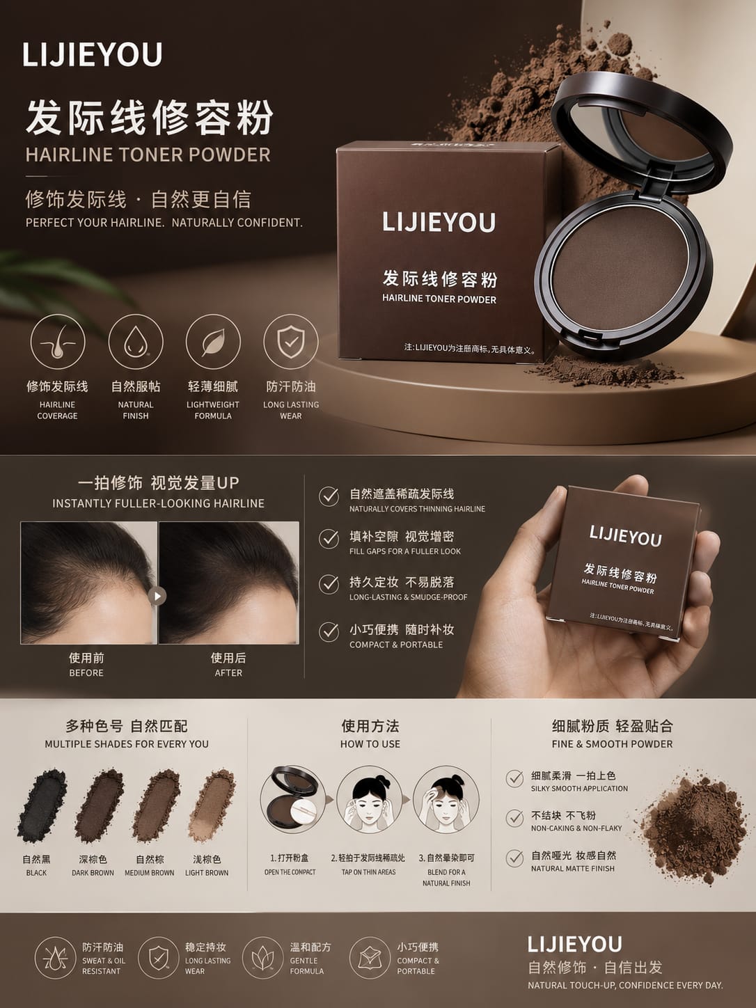 LIJIEYOU-HAIRLINE POWDER FULL HAIRLINE COVERAGE